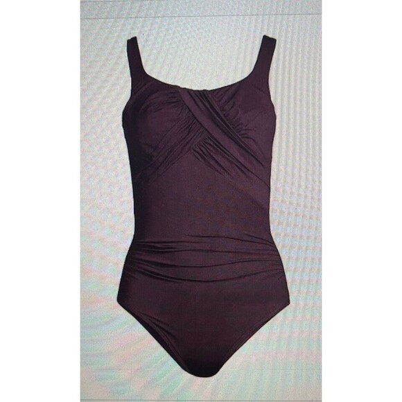 NWT Lands' End Women's SlenderSuit Carmela Tummy Control Swim Suit 24W G - Picture 1 of 9